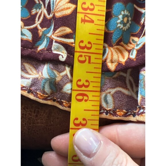 Band Of Gypsies Faux Wrap Dress B-O-G Collective Paisley Ruffle Hem L  Boho - Picture 3 of 10